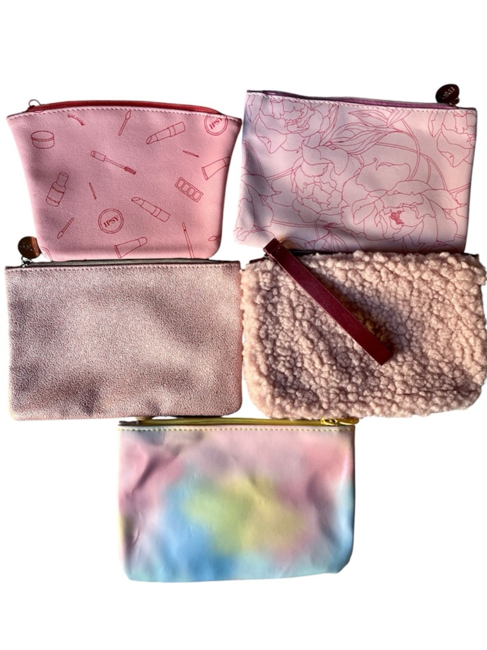 IPSY Glam Makeup Zipper bags Set of 5